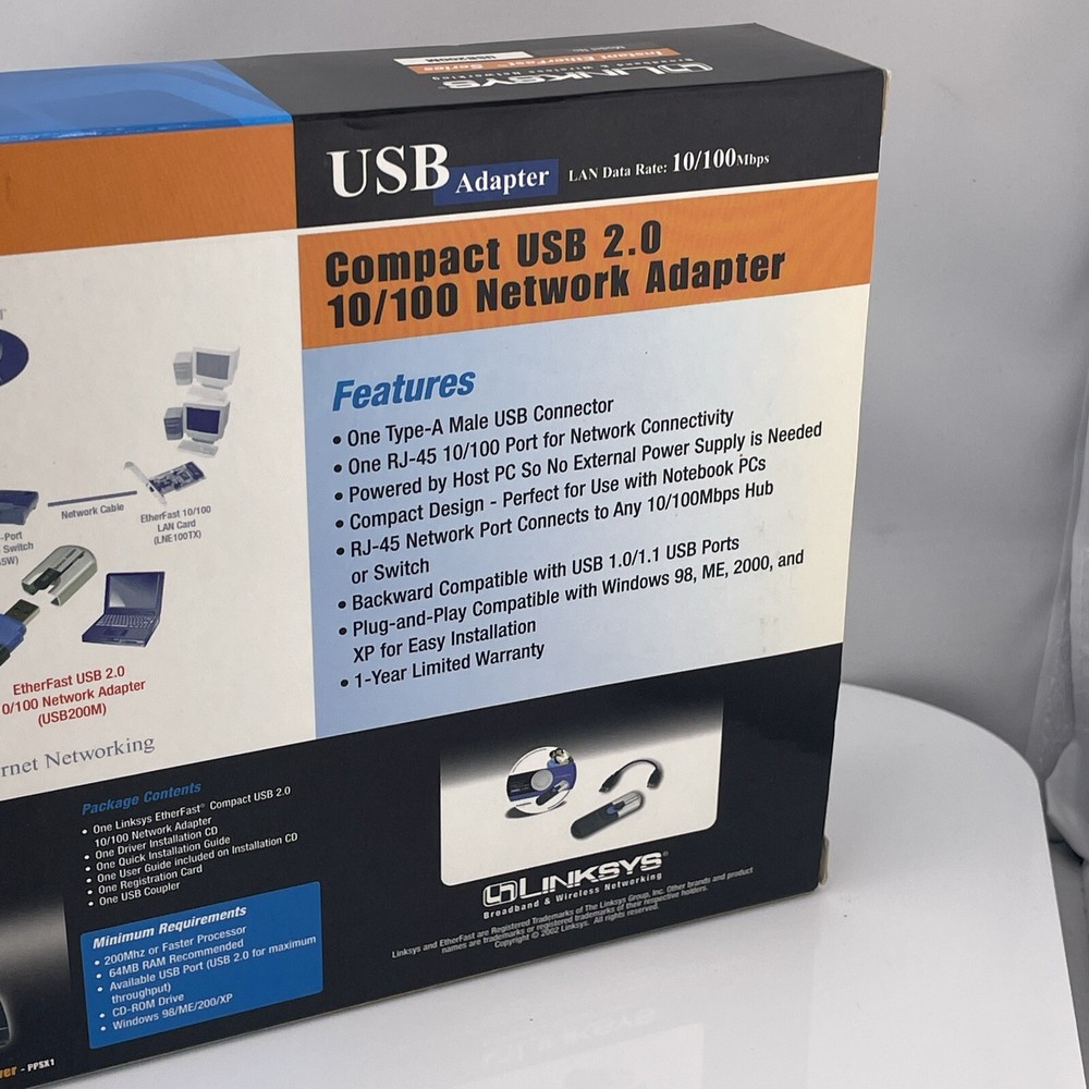 Linksys Compact USB 2.0 Network Adapter 10/100 NBA M.W