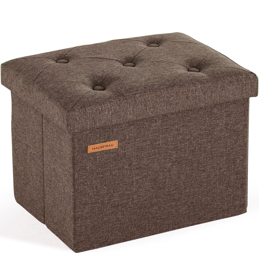 Ottoman with Storage Foot Rest Stool, Small Folding Footrest, Tufted Square C...