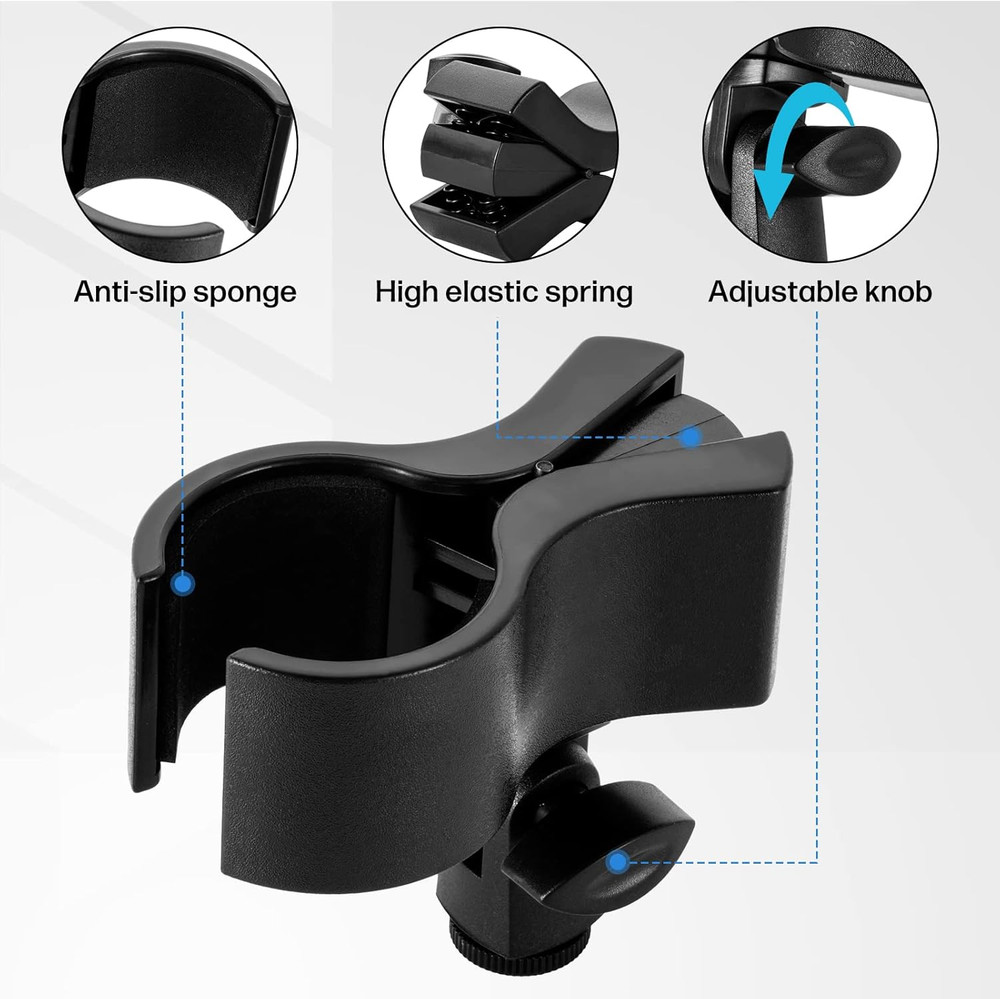 1Pcs Large Microphone Clip, Adjustable Mic Holder for Microphones with Outer Dia