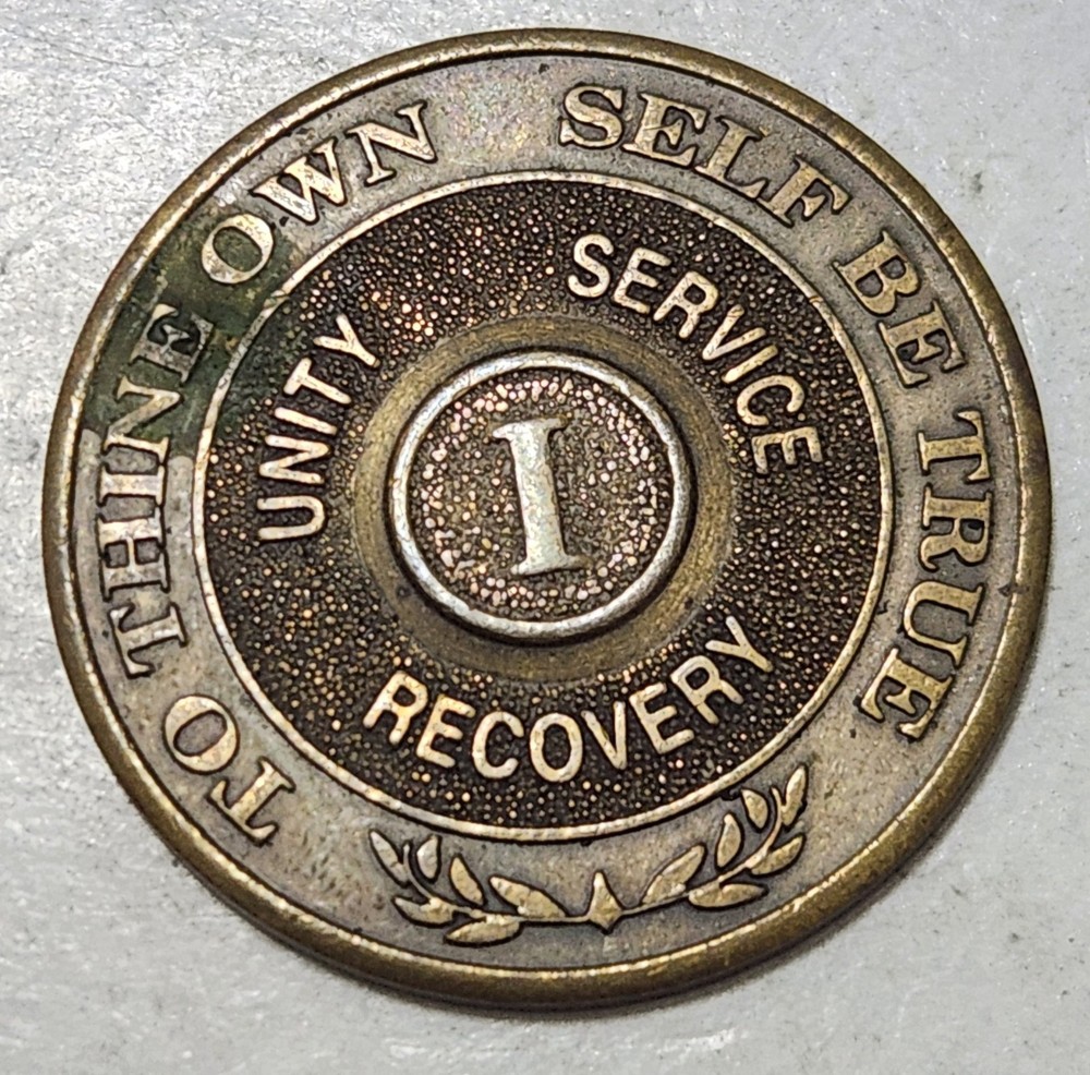 ALCOHOLICS ANONYMOUS SOBRIETY ONE YEAR TOKEN