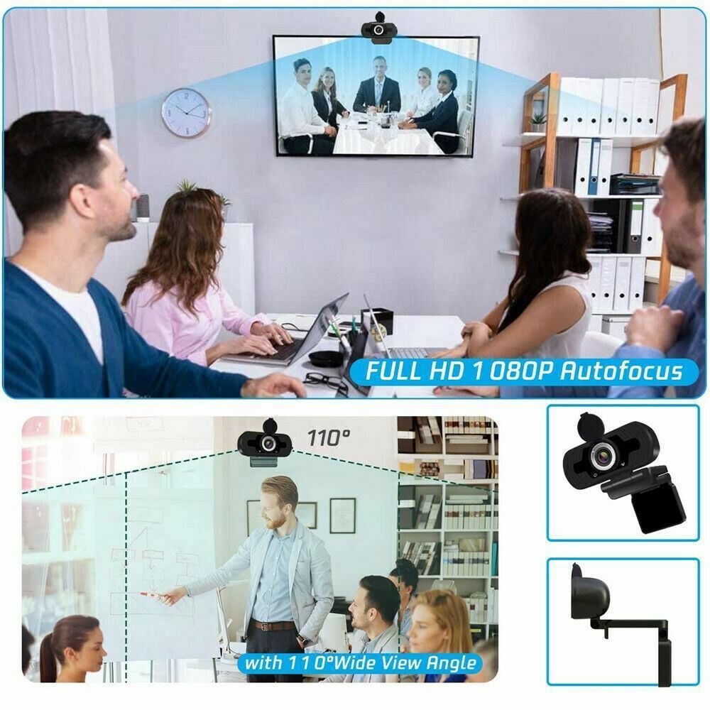 1080 Full HD Autofocus USB Web Camera for PC Desktop & Laptop Microphone Webcams