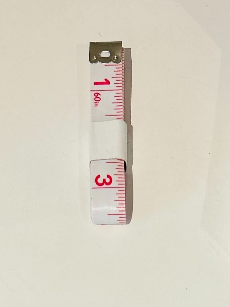 60"/150 cm tape measures-white with red printing-100 pcs.