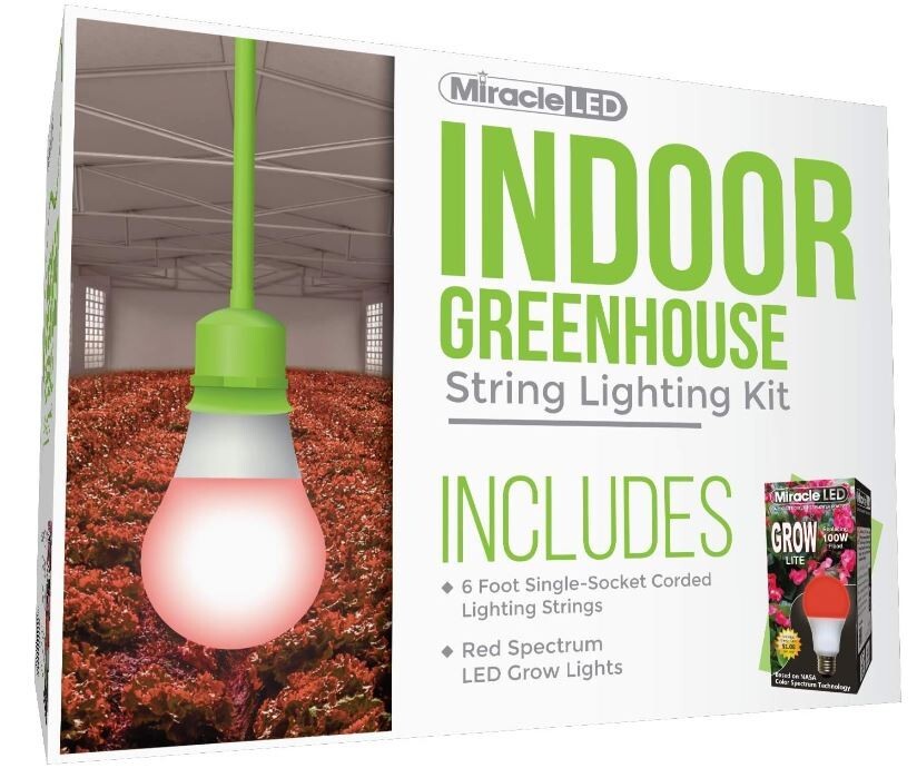 NEW! Miracle LED 6FT Single Socket Red Indoor Grow String Light Bulb Combo Pack