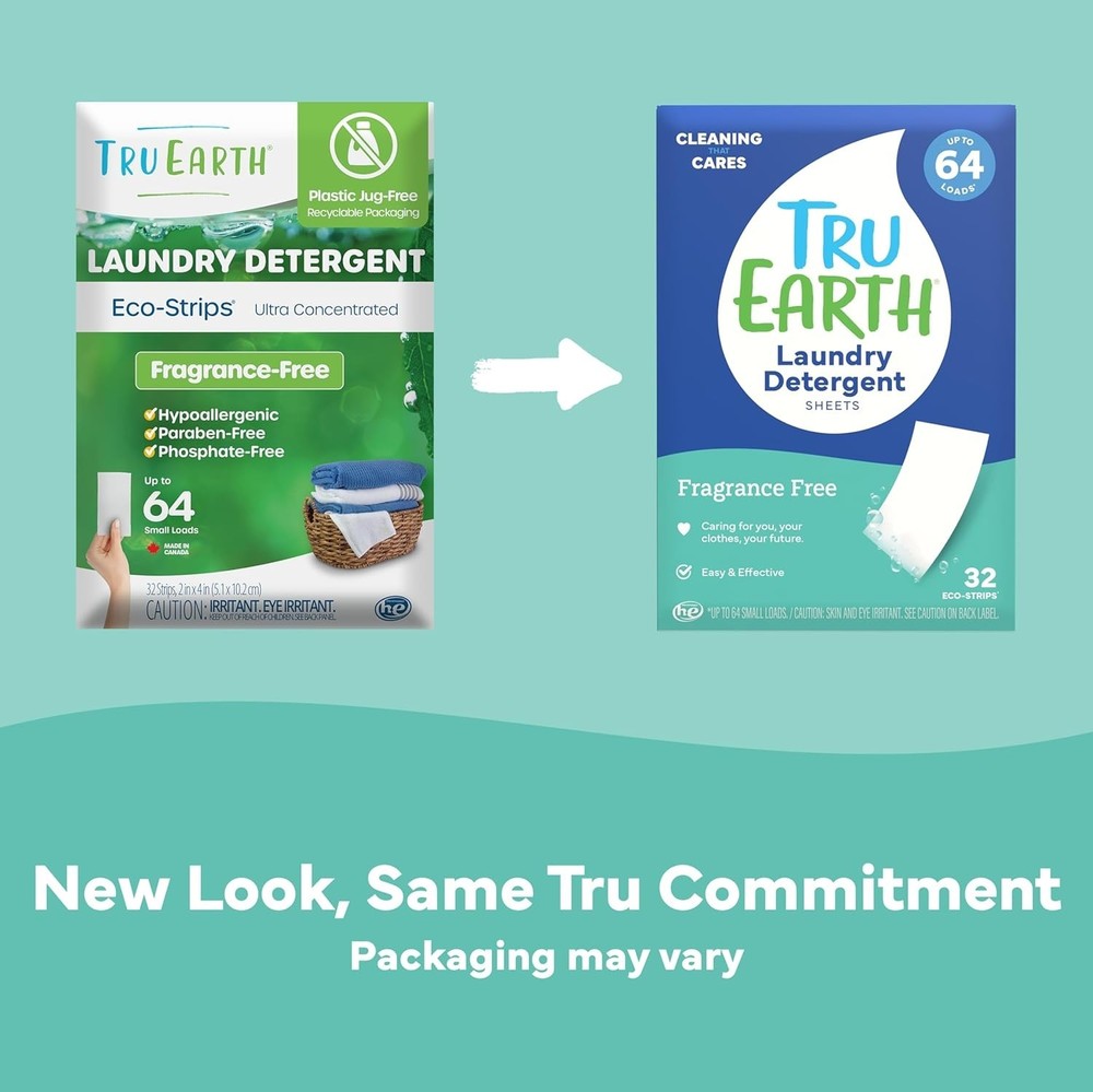 Compact Unscented Dry Laundry Detergent Sheets – 32 Load Eco-Friendly Packs
