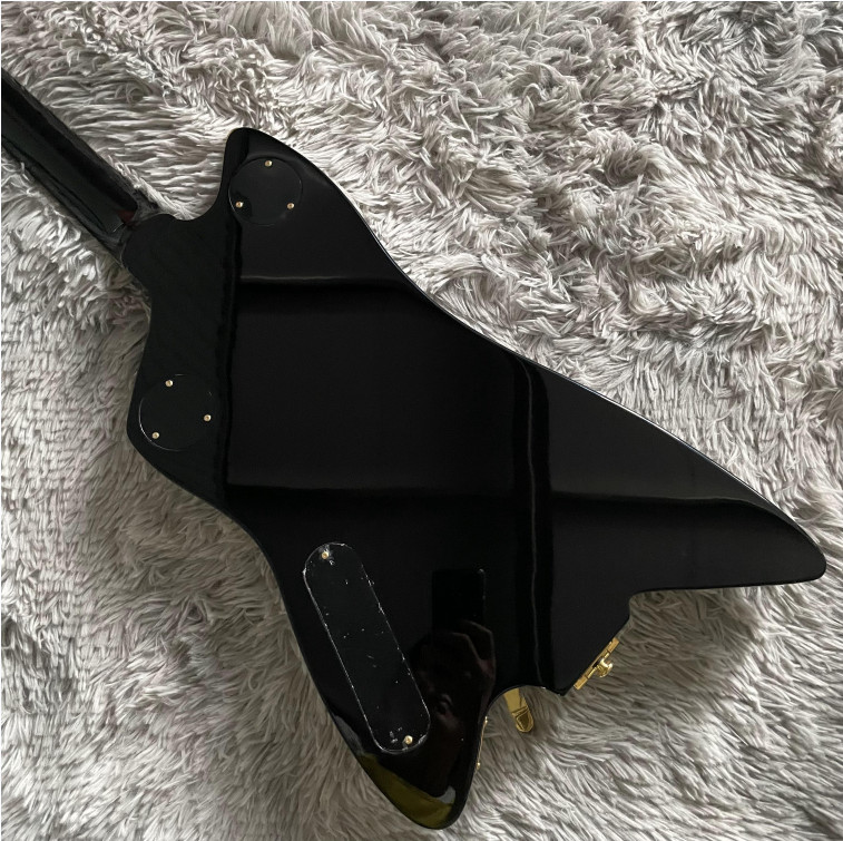 Custom Thunderbird Black Quilted Maple HH Pickups Gold Hardware 6 strings New