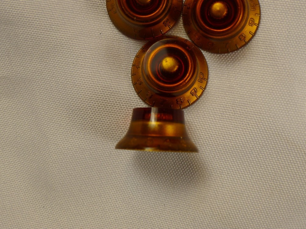 4 pieces Genuine Epiphone Bell Hat Speed Knobs Amber