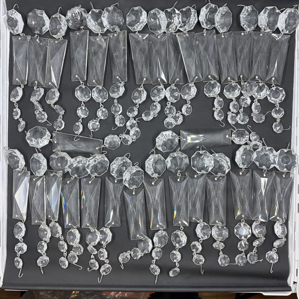 VTG 31 Strands Rectangular & Octagon Prisms Crystal Chandelier Replacement 155