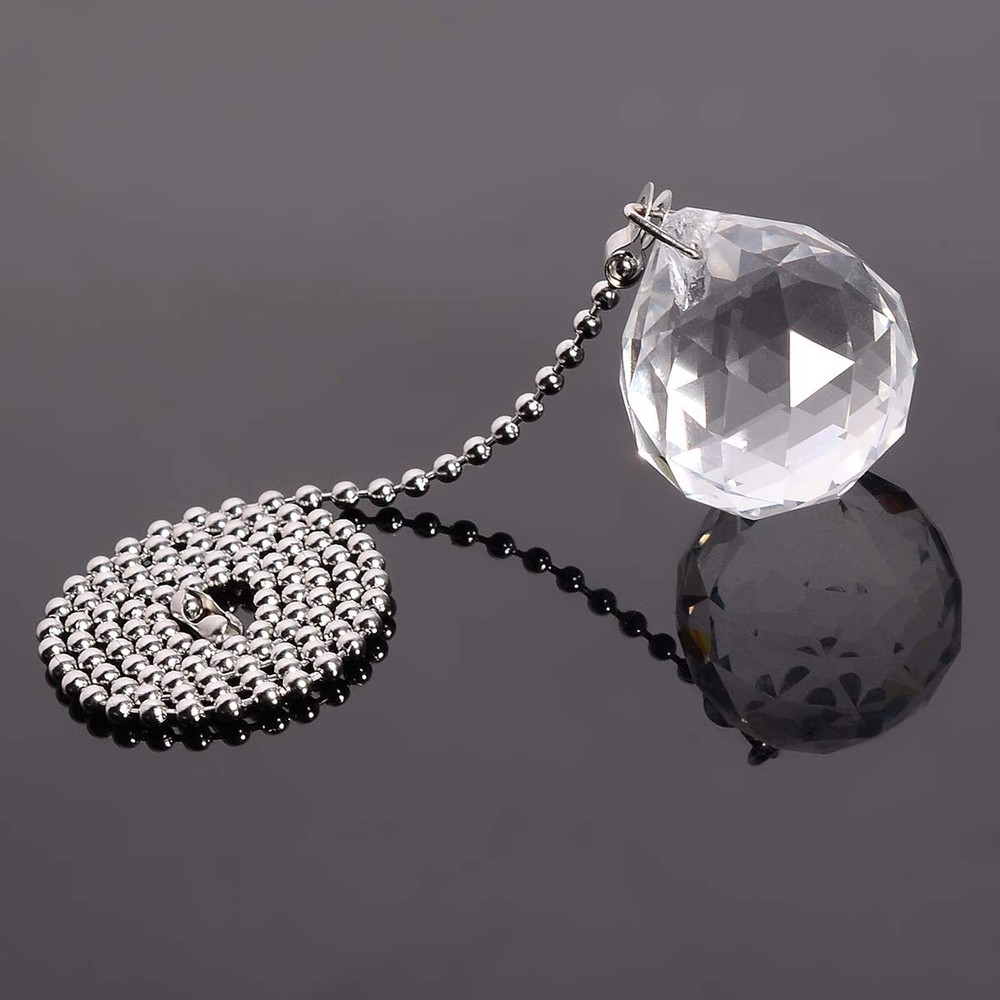 longsheng Clear Crystal Prism Drop Dazzling Crystal Ceiling Fan Pull Chain Pu...