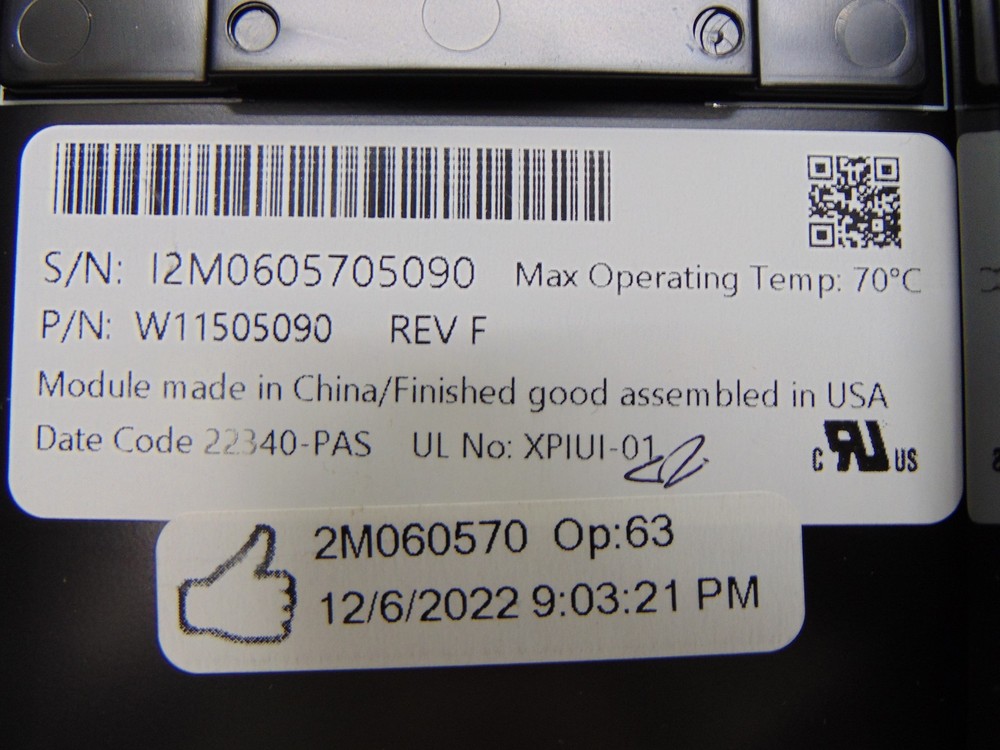 Whirlpool Convection Oven Console Control Panel Assembly W11616677