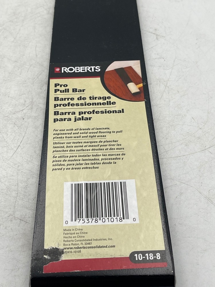 Roberts Pro Pull Bar Flooring Tool Black 10-18-8 Laminate Pullbar Hand Tool