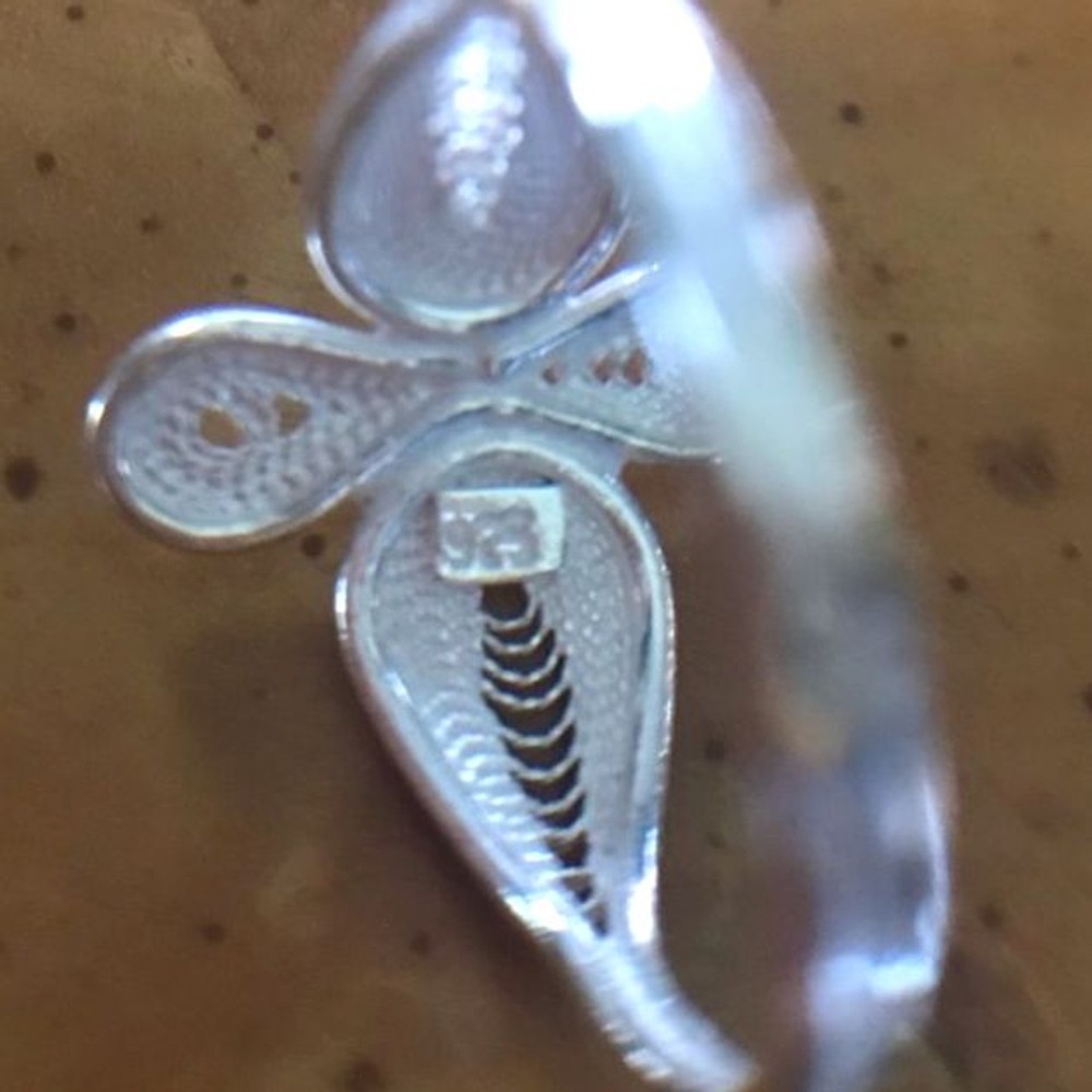 Sterling Silver Flower Ring Size 7