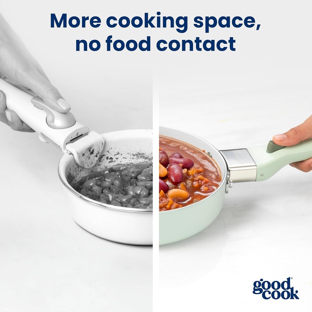 GoodCook Ceramic Cookware Set 5-Piece with Removable Handle, Induction Compatibl