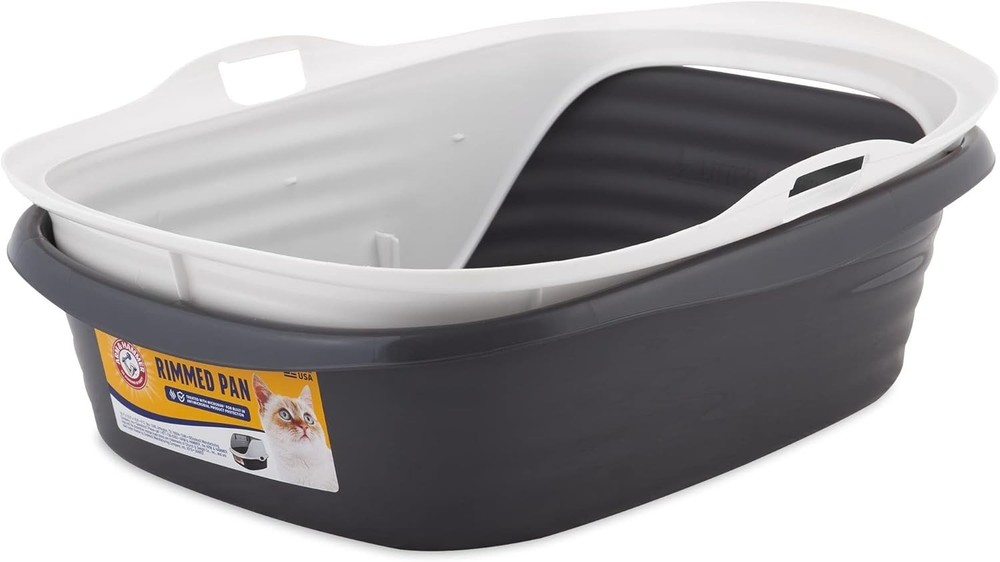 Eco-Friendly High-Sided Cat Litter Box with Microban Protection - Standard Size
