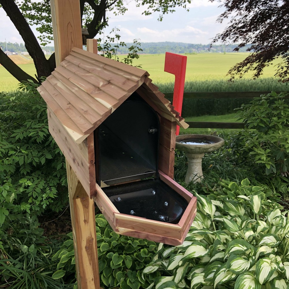 Simple and Beautiful Cedar Log Cabin Mailbox | Cedar Chalet | Metal Box Insert