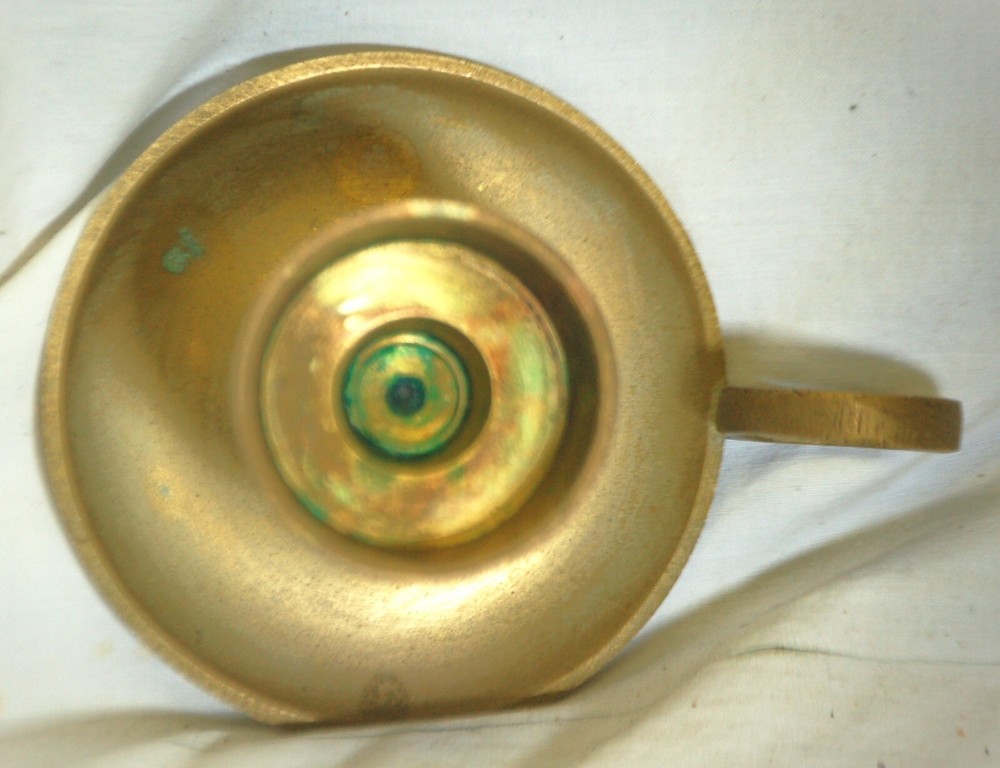 Brass Candlestick Holder Finger Loop Handle