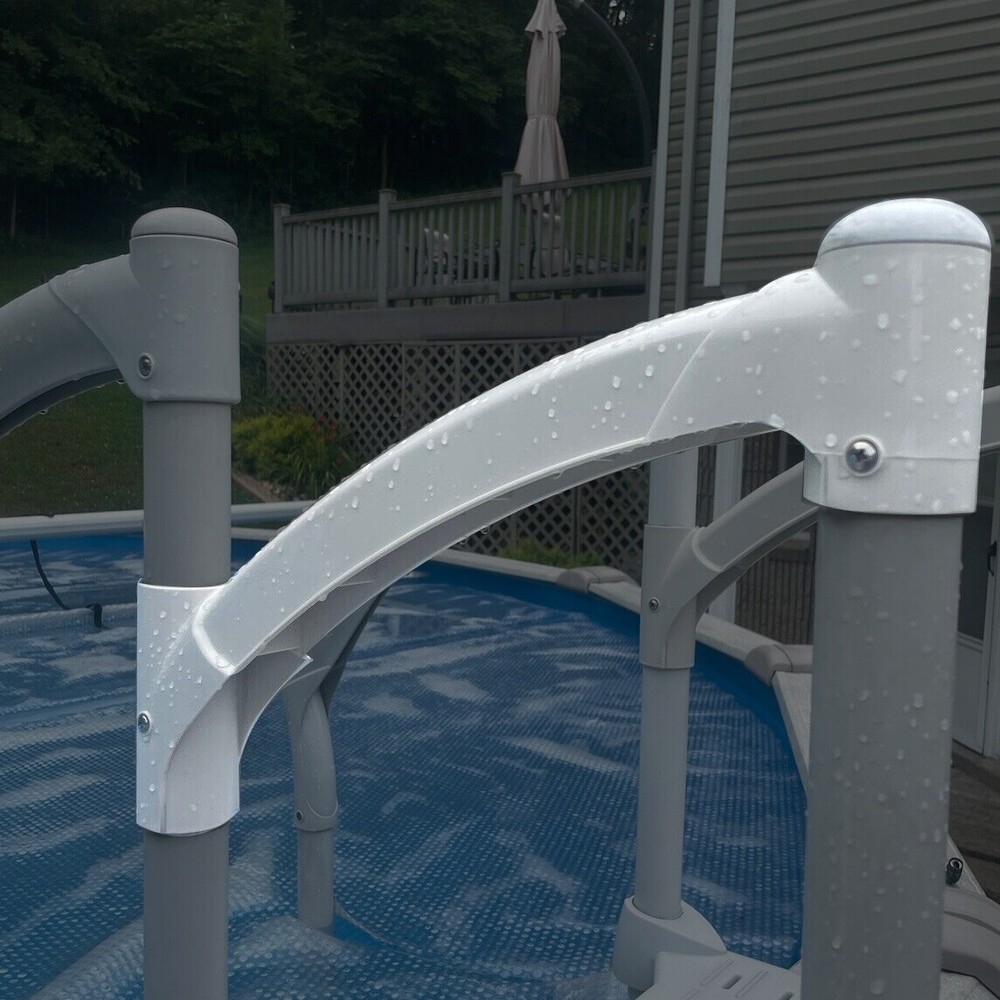White Short Handrail Replace For Above Ground Swimming Pool Step