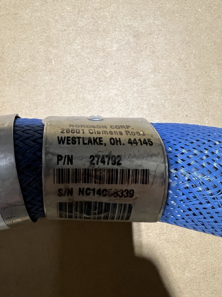 Nordson 6ft Hose PN 274792 Hot Melt Adhesive (blue) Rectangular Plug