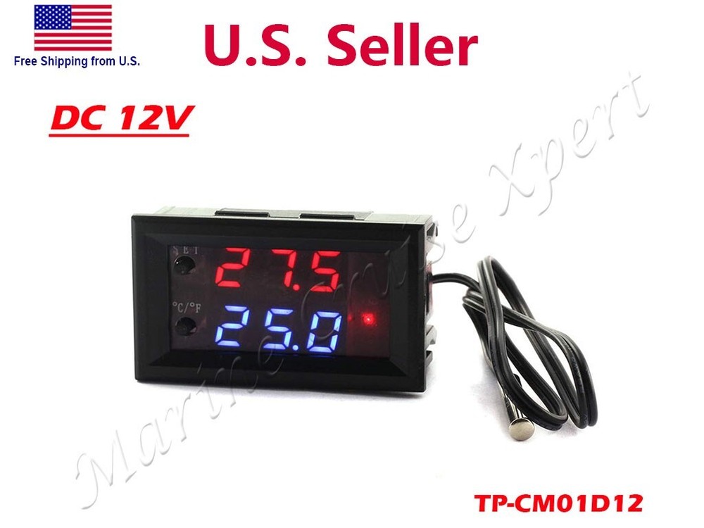 12V Digital LED Microcomputer Thermostat Controller Switch Temperature Sensor DC