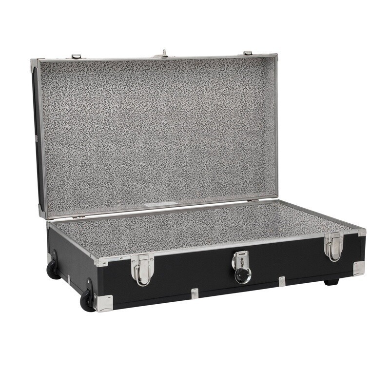 Under Bed Trunk W/ Wheels Lock Storage Box Dustproof Linens Clothing Keepsakes