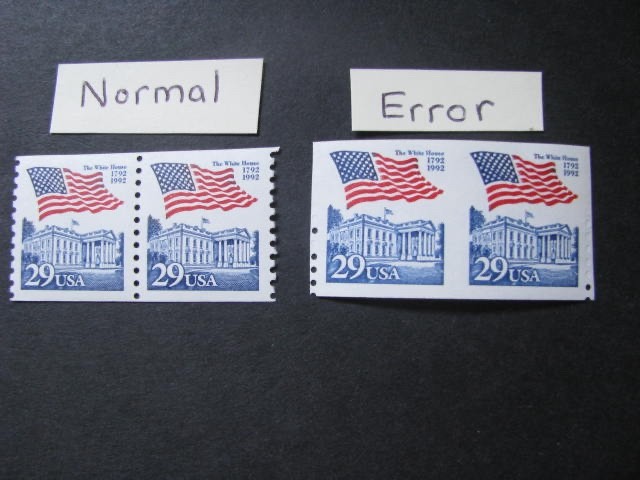US Stamp Scott # 2609 Imperf. Between Error..Free International Shipping!