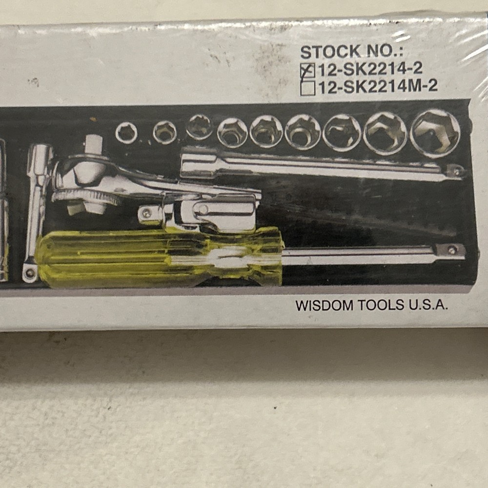 Wisdom Tools USA, 22pcs 1/4” DR SAE Socket Set, Chrome Plated Steel