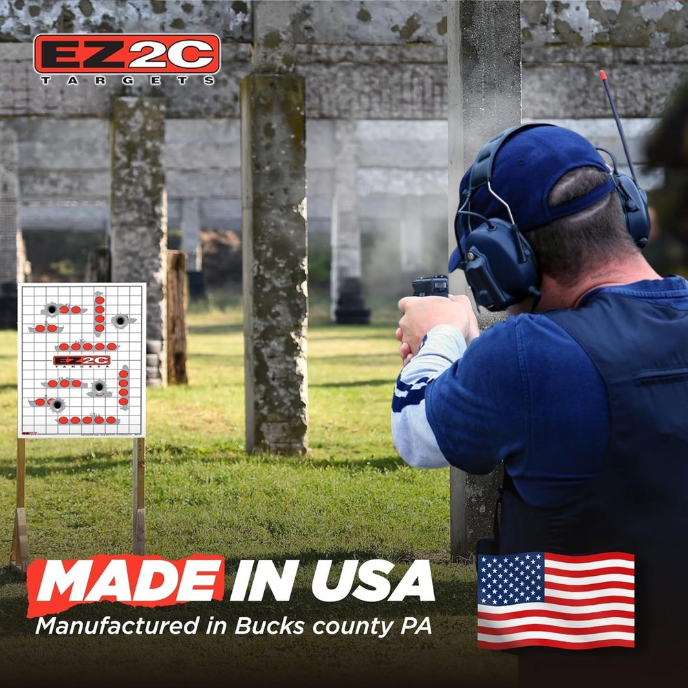 EZ2C Four Various Style Target Papers for Gun Shooting Range, Red