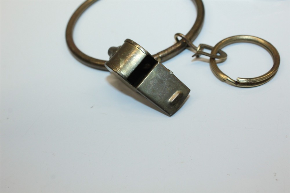 Vintage Solid Brass Whistle & Metal Whistle With Key Ring
