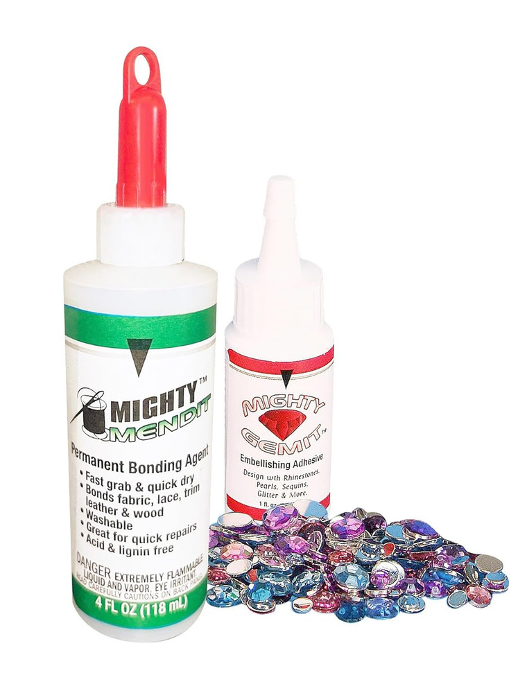 ™, Permanent Fabric Adhesive, Flexible Stretchable Washable, Clear, 4 oz, Plus M