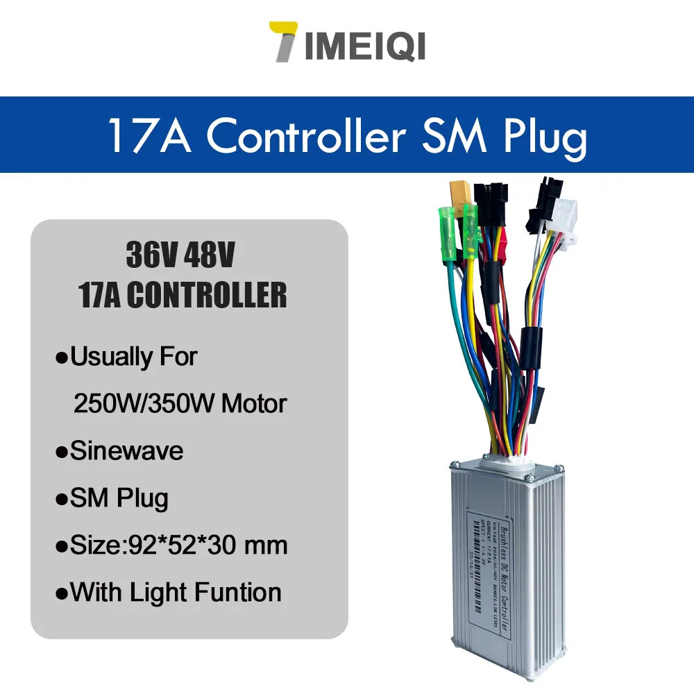 Ebike Three-Mode Sinawave Controller 24/36/48V17A 26A 30A with Learning Function