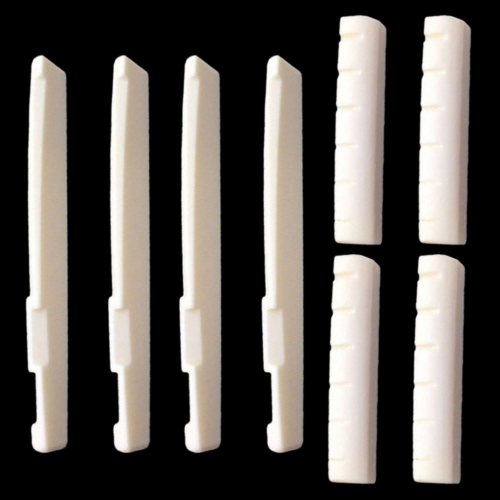 【4 Sets】 8Pcs 6 String Acoustic Guitar Bone Bridge Saddle and Nut Universal