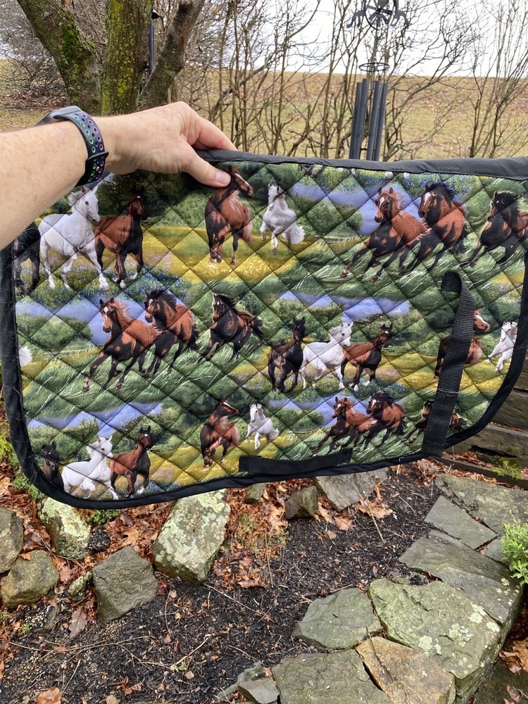 Running Horses Quilted English All Purpose Saddle pad