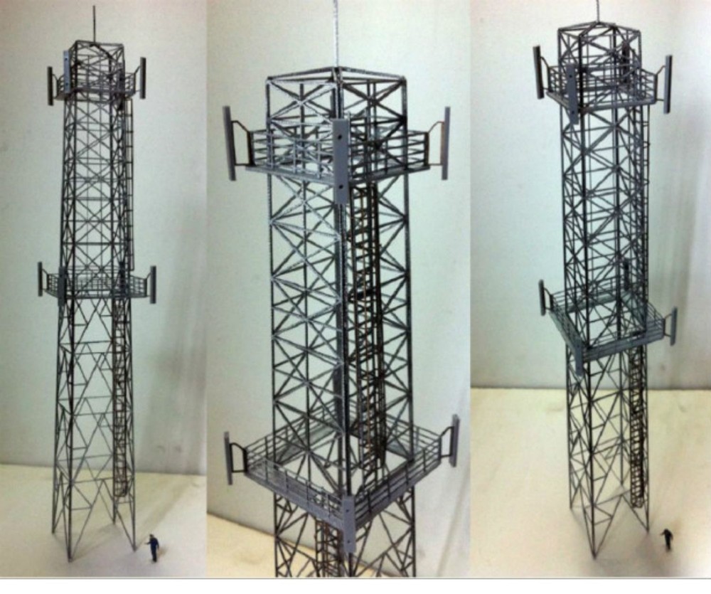 1/87 HO Ratio Train railway Communication Tower Assemble model Not Colored