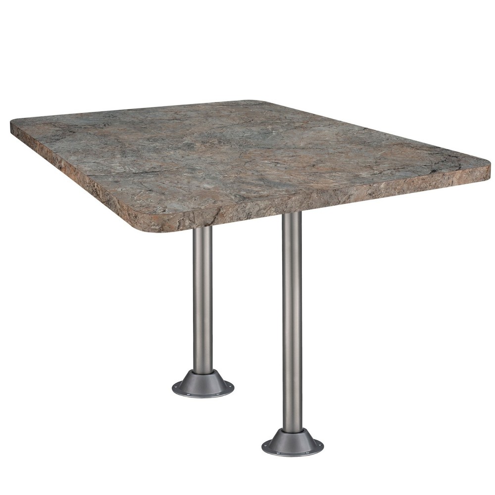 RecPro RV Dinette Seating Set 2 Dining Booths With Table And Surface Mount Legs