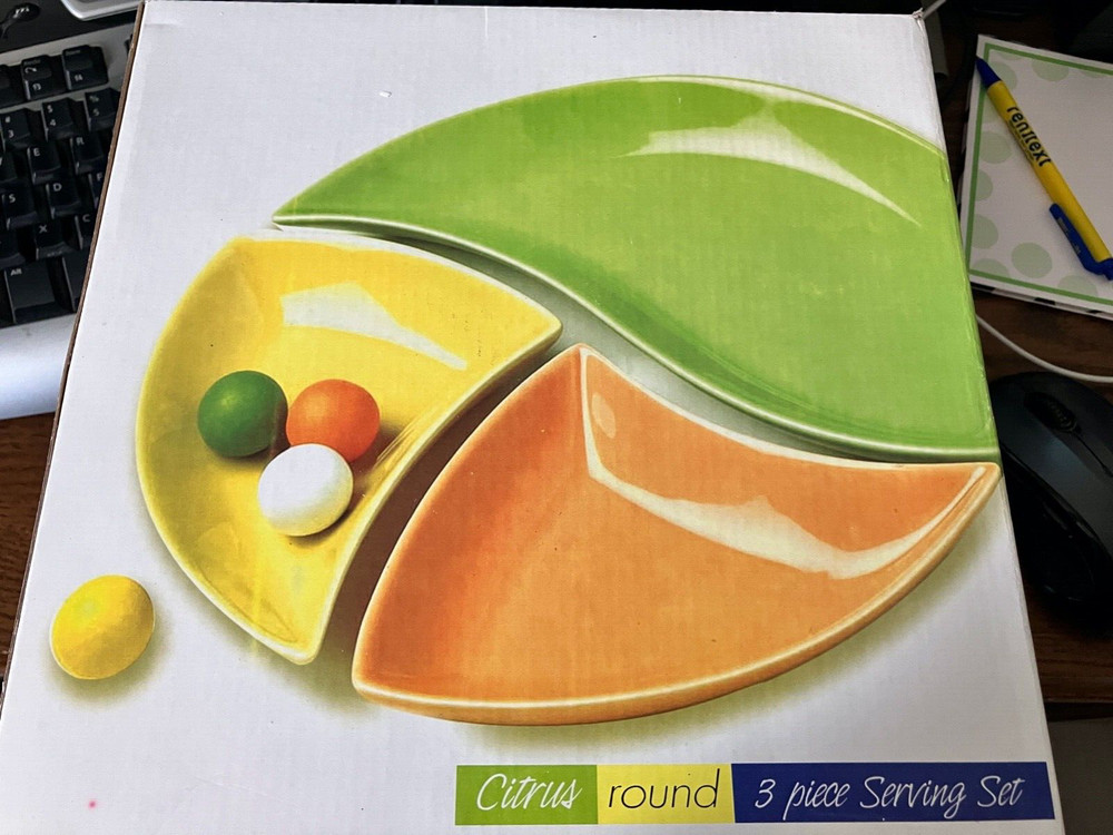 Citrus Round & Oval 6 Piece Serving Set New