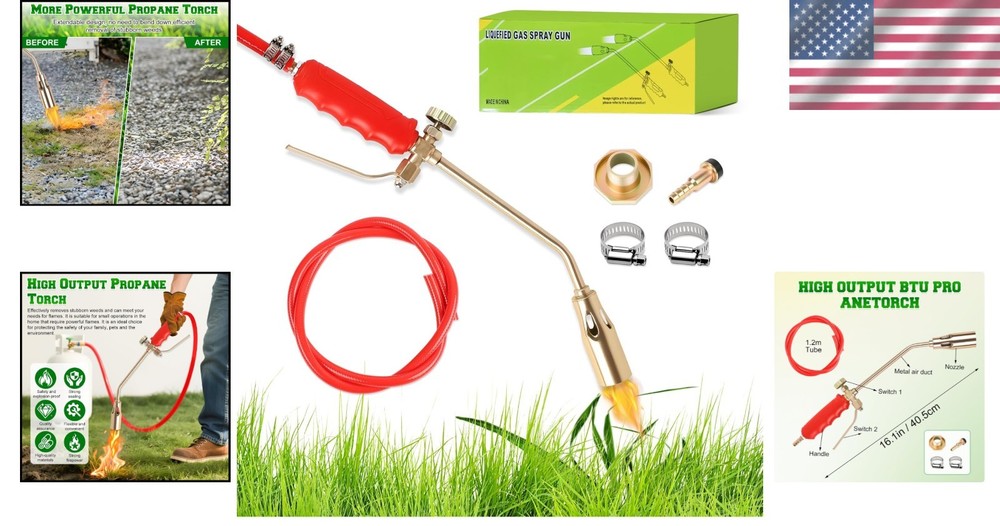 High Output Portable Weed Burner with Easy Flame Control - Gardening Essential