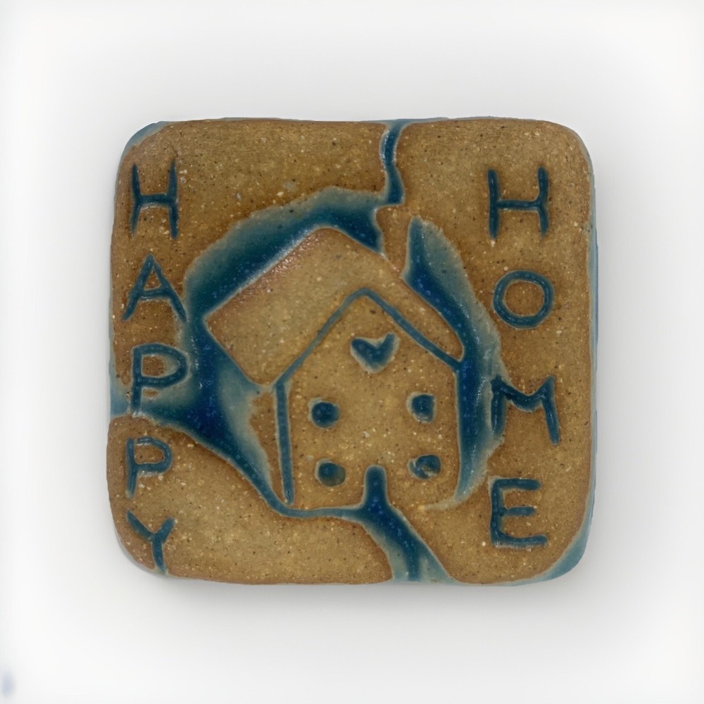 Happy Home 2x2" Ceramic Art Tile by Gretchen Kramp