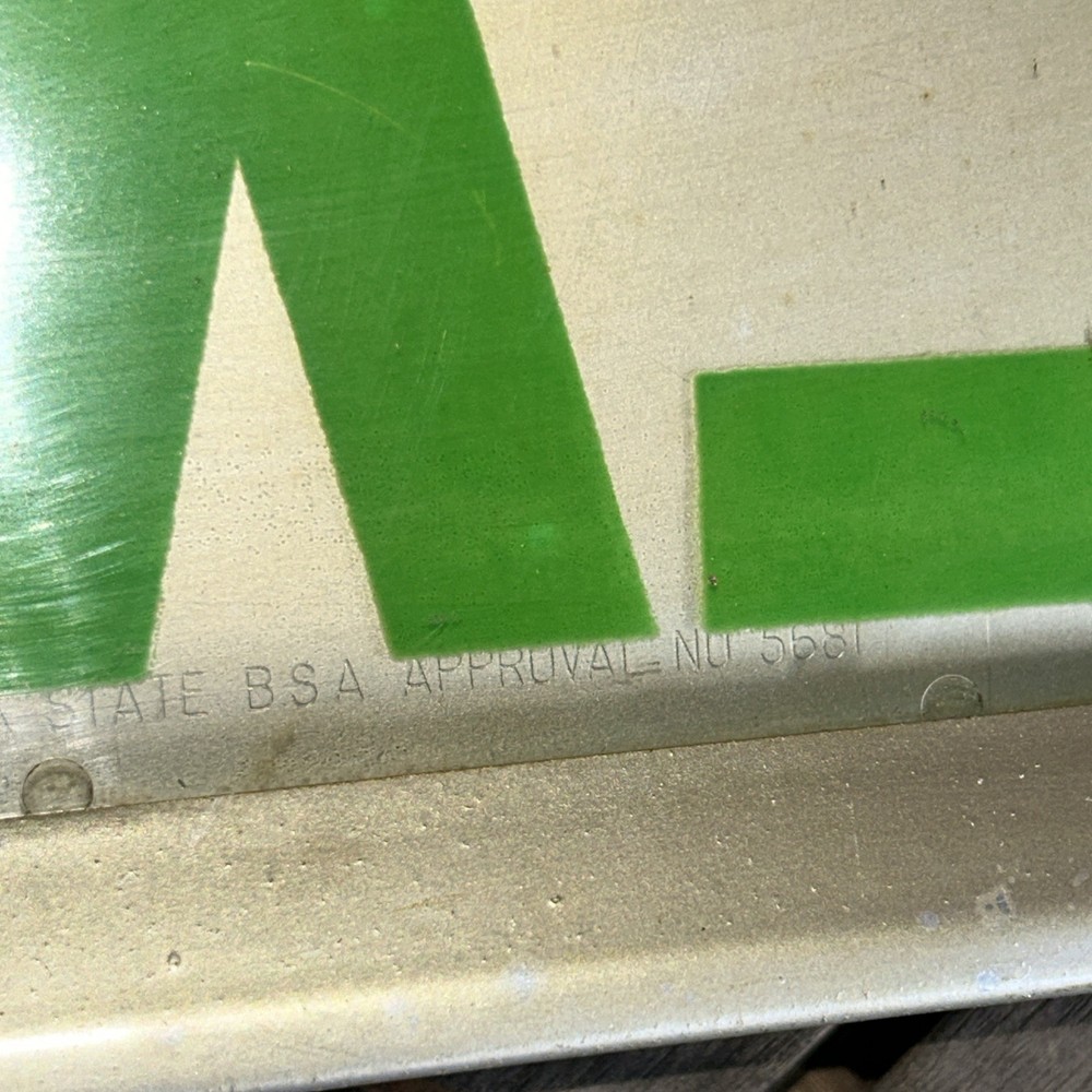 Vintage DAY BRITE EXIT Sign Metal Housing GREEN EXIT Plexiglass Model 5681