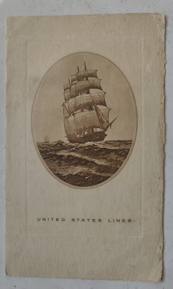 United States Lines S.S. Manhattan Dinner Menu (Aug 16th, 1936)