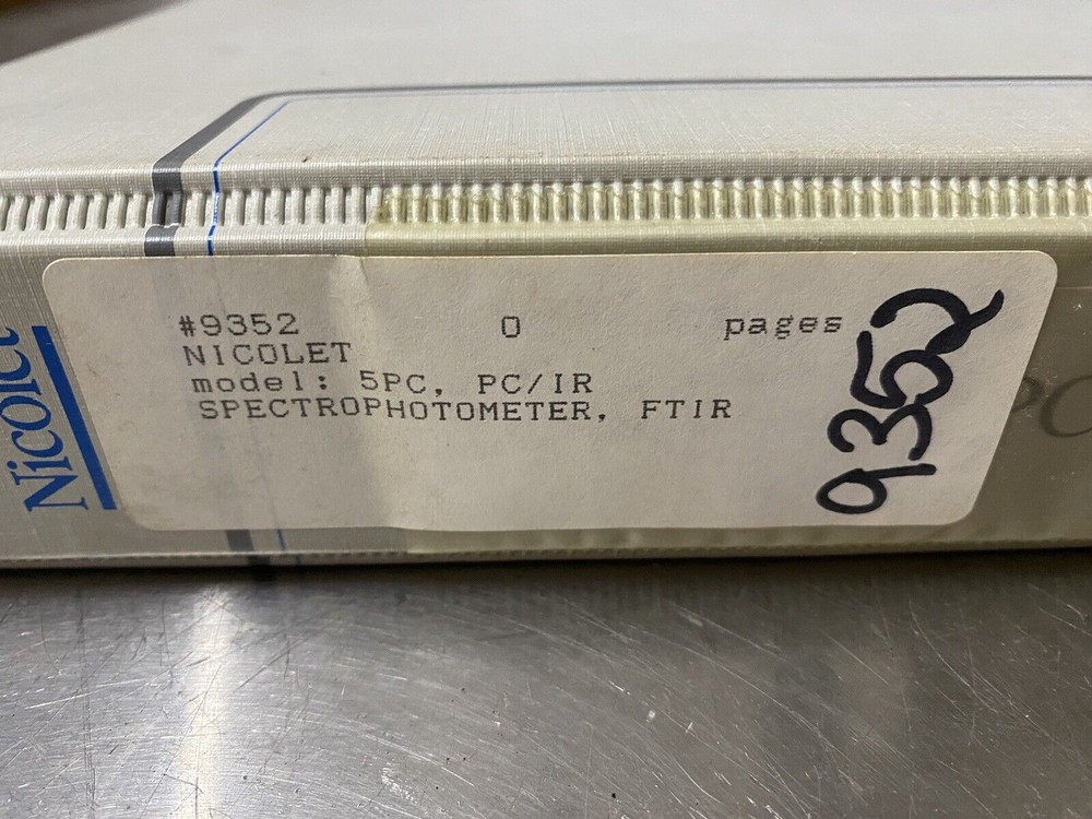 Nic Nicolet 5pc, PC/IR Spectrophotometer - Users Guide / Manual / Instructions