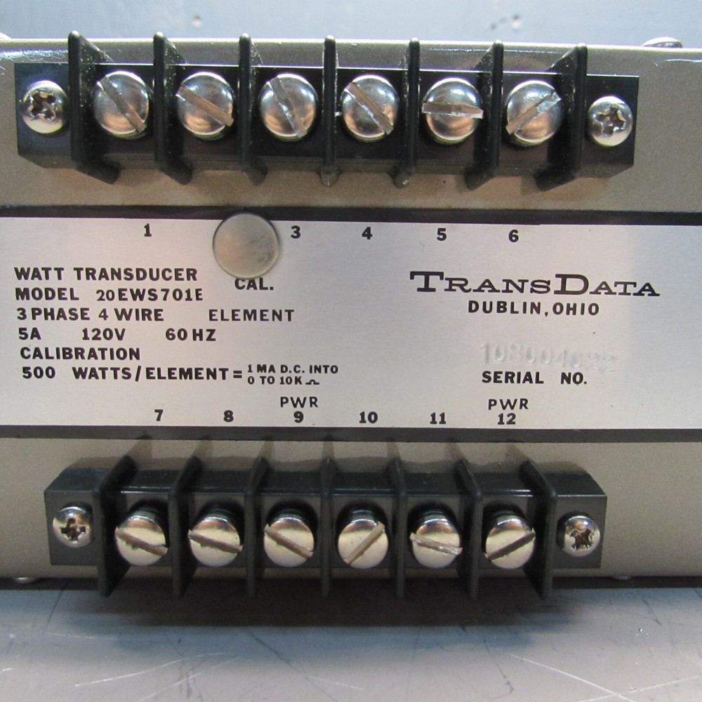 NEW TRANSDATA 20EWS701E WATT TRANSDUCER,3PH,4WIRE,120V,5A! MAKE OFFER!