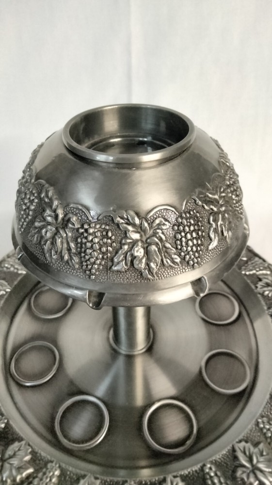 13" Tall Wine Fountain Complete With 8 Cups. Grape Design