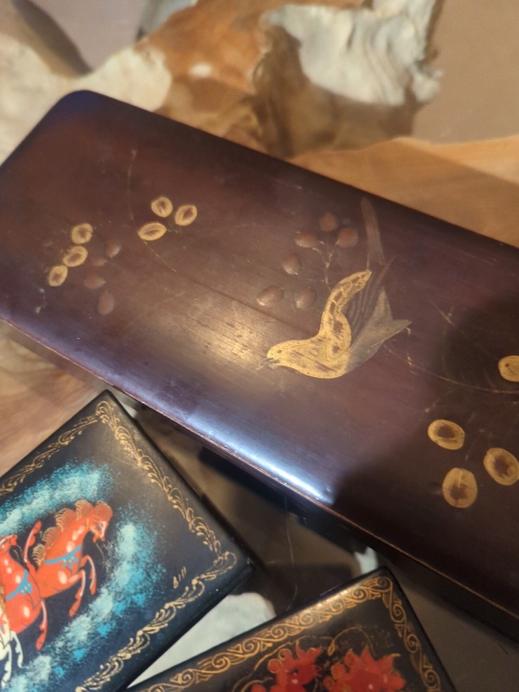 Lacquer boxes Excellent Condition 2 Of Them Signed