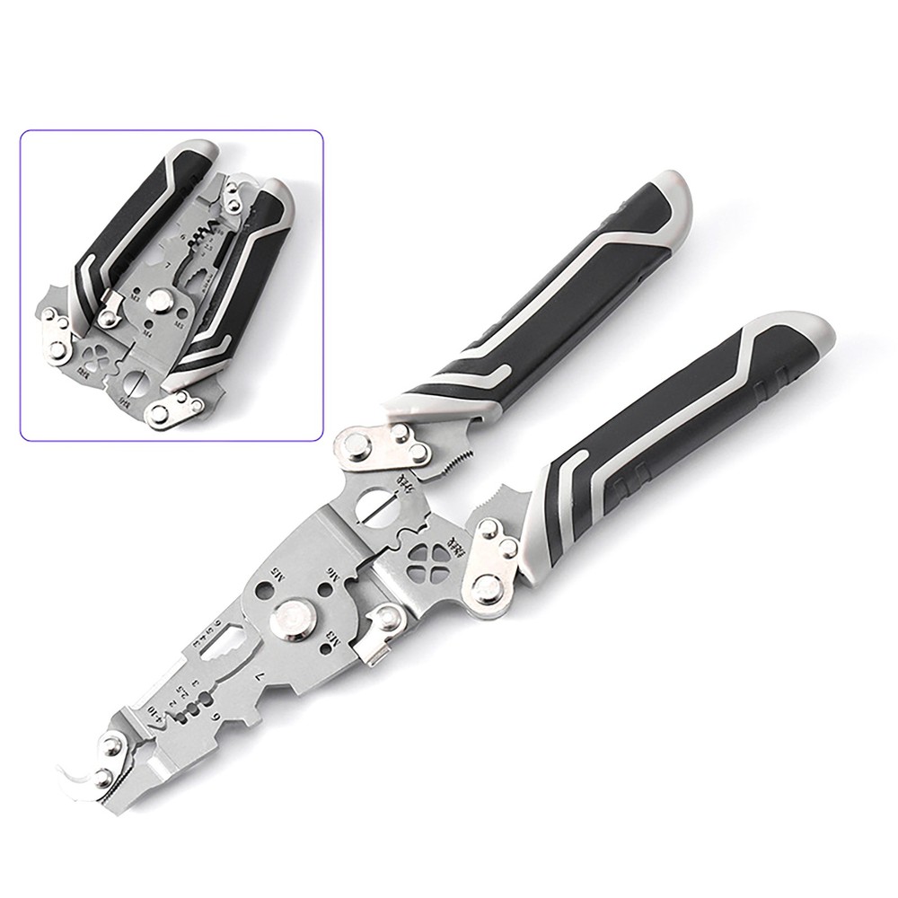 18 in 1 Multifunctional Foldable Wire Stripper Crimper Cable Cutter Pliers