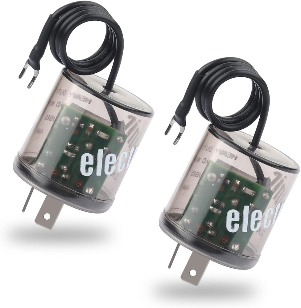 2Pin LED Flasher Relay with Ground Wire,12V Car for Fixing 2PCS