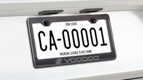 Voodoo 100% Real Carbon Fiber License Plate Frame
