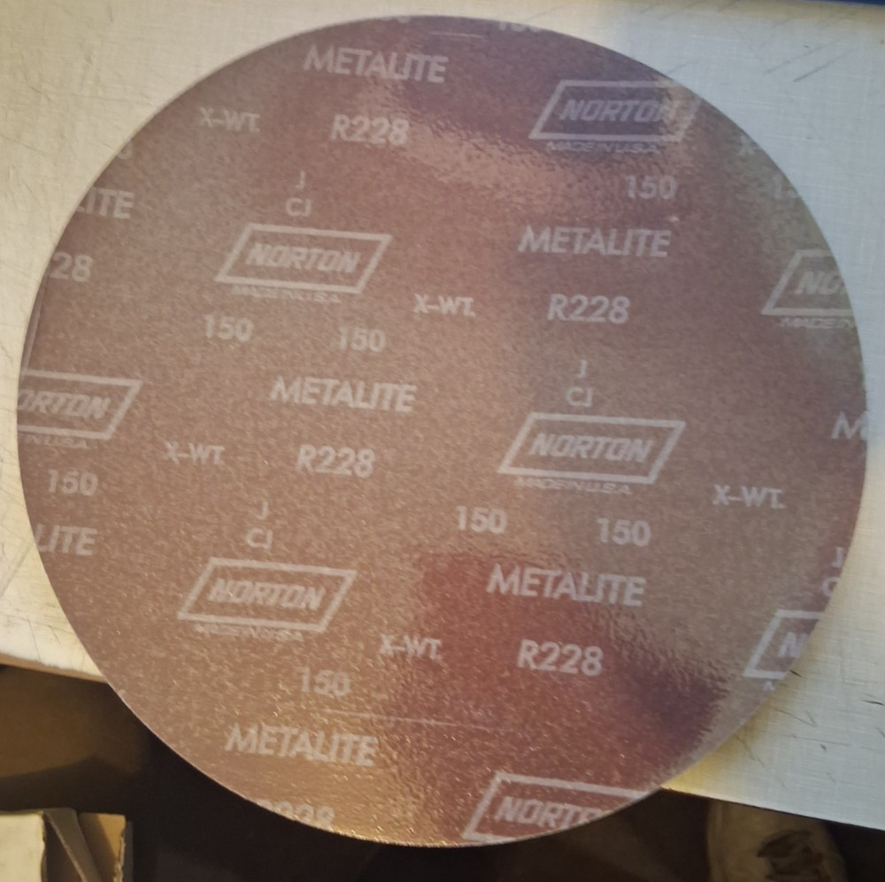 12 INCH SANDING DISC, 150 GRIT, 5 PACK, PEEL & STICK