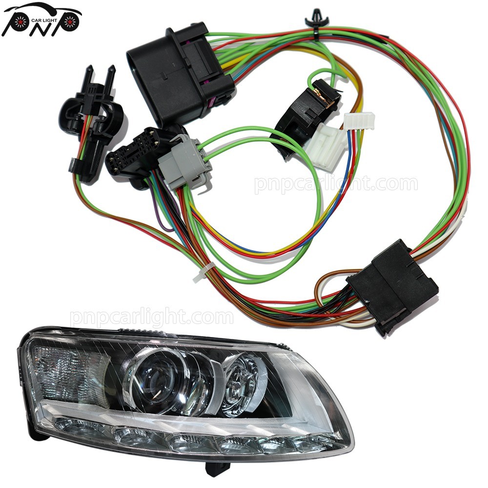 Pair for Audi A6 C6 2007-2012 AFS Xenon Headlight Internal Wiring Harness ECE