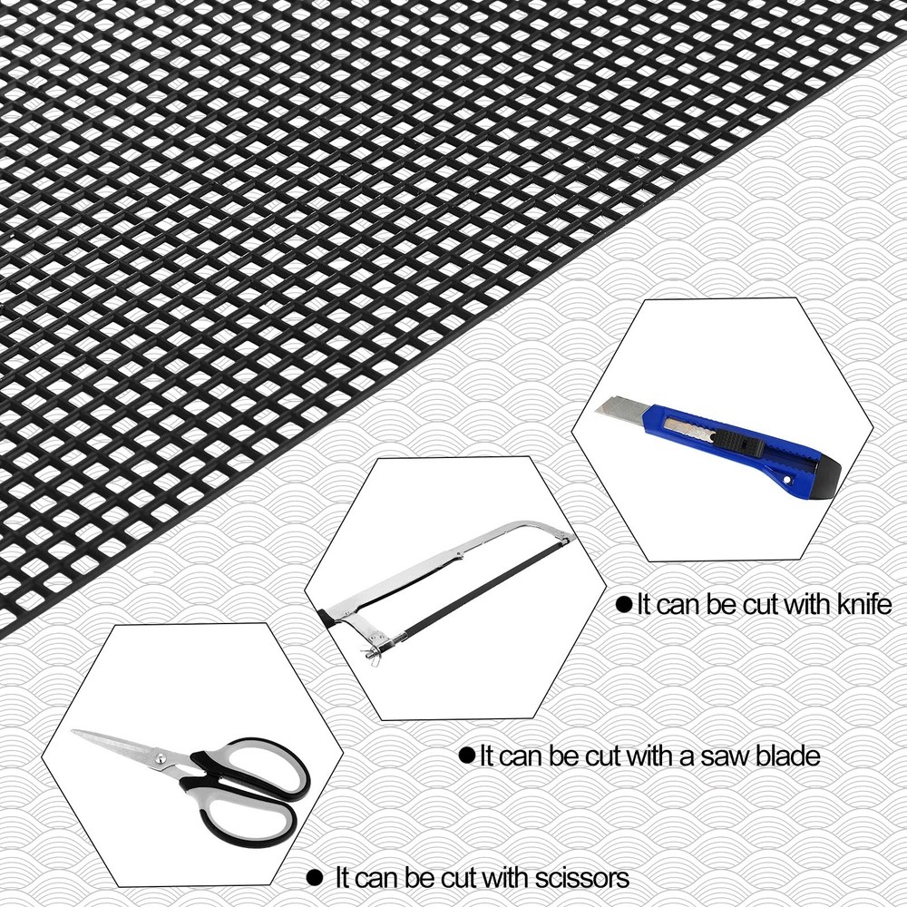 4 Pieces Plastic Mesh Sheets for Embroidery Black Fish Tank Divider black