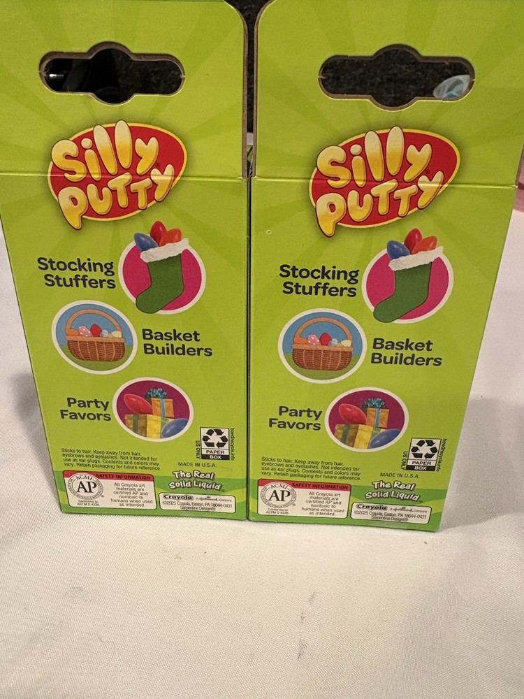 Silly Putty 3-Pack Original Bright Bouncy Egg container 2 packs (6)Easter Basket