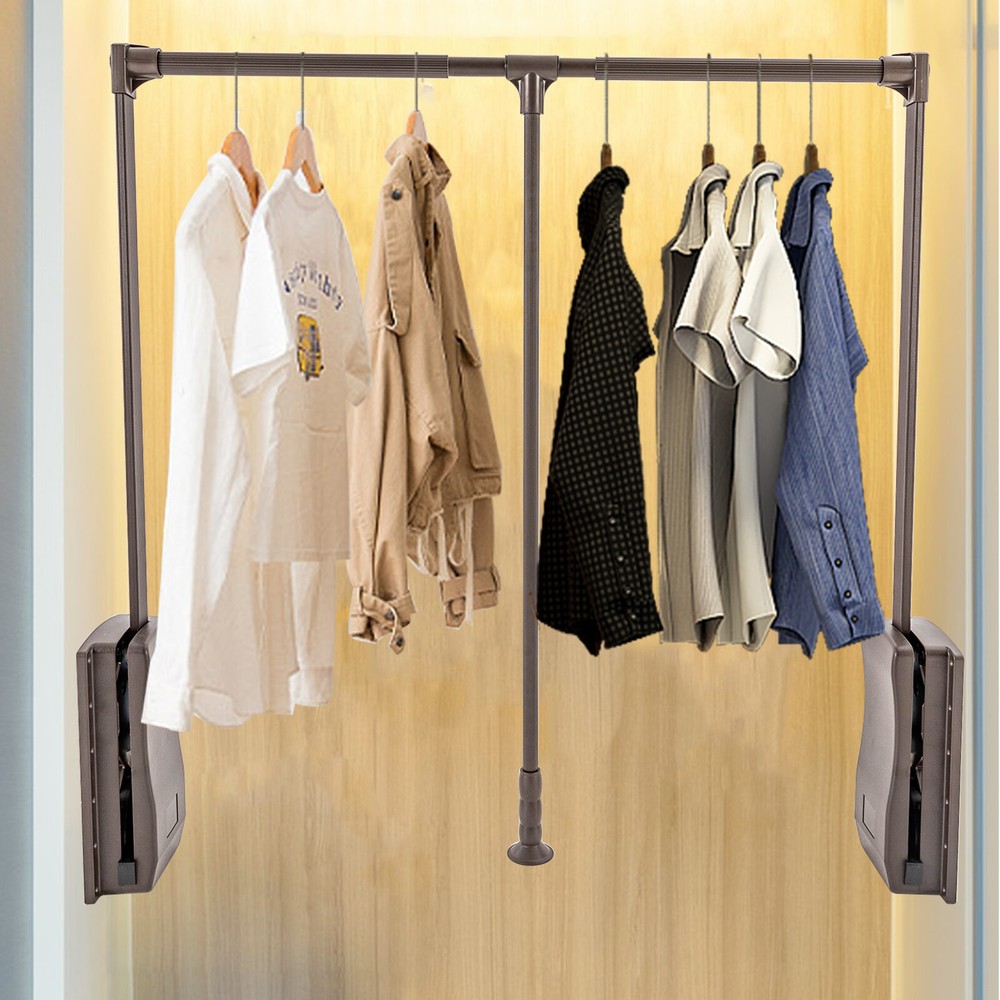 Wardrobe Organizer Garment Rack Clothes Shelf Metal Pull-down Clothes hanging